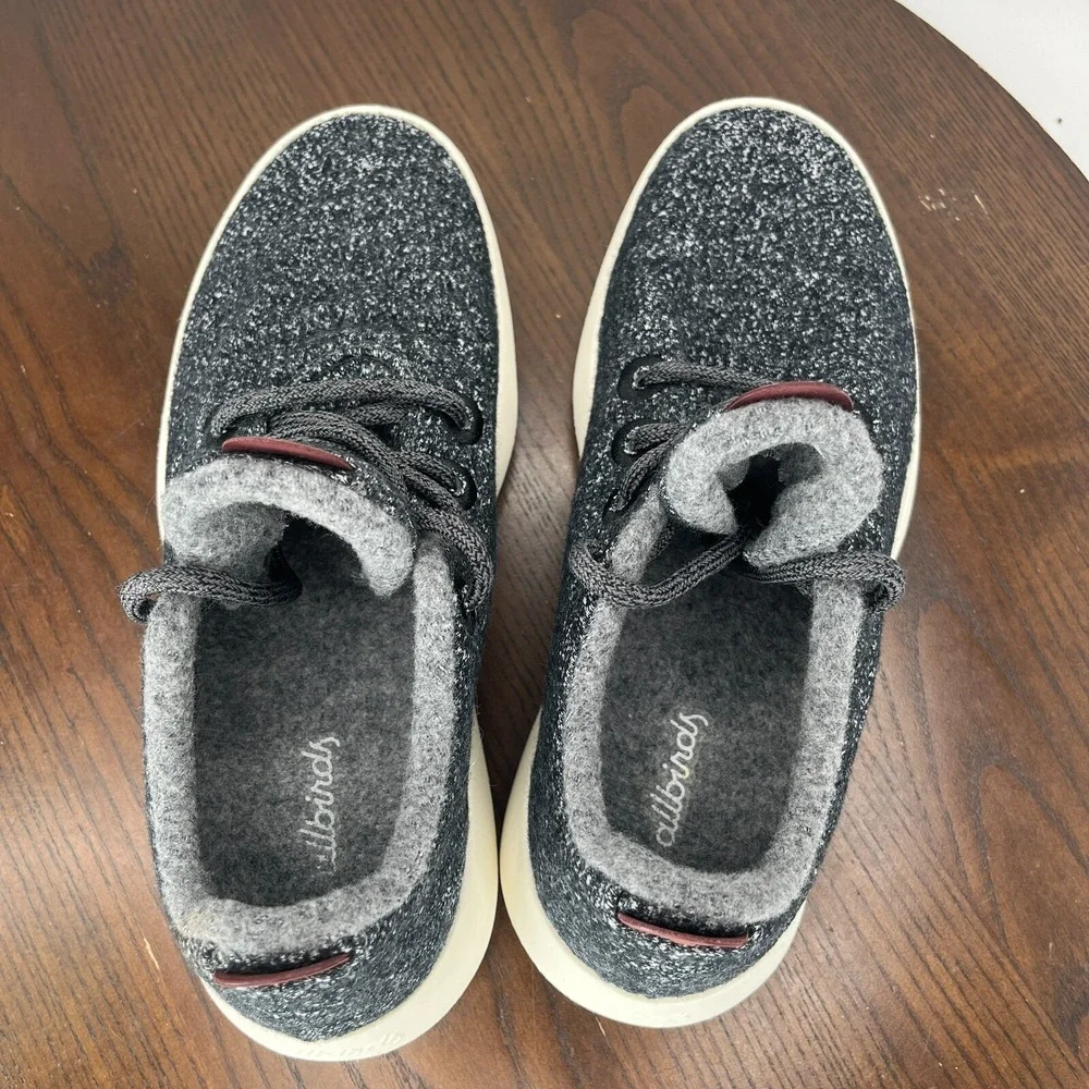 Allbirds‎ Wool Runners Mizzle Shoes Women's 7 Gray Comfort Low Sneakers 1019 NV1